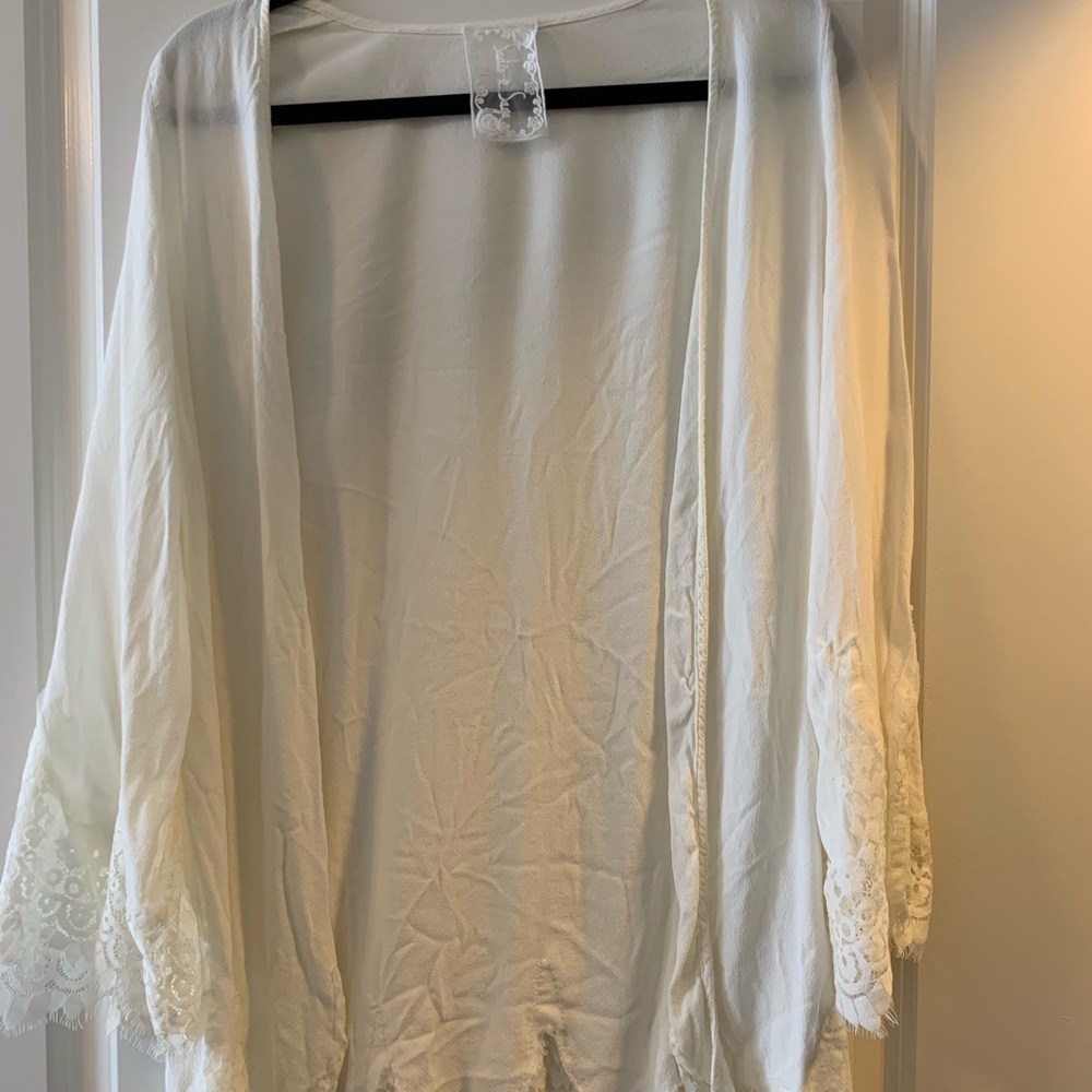 White cover up kimono